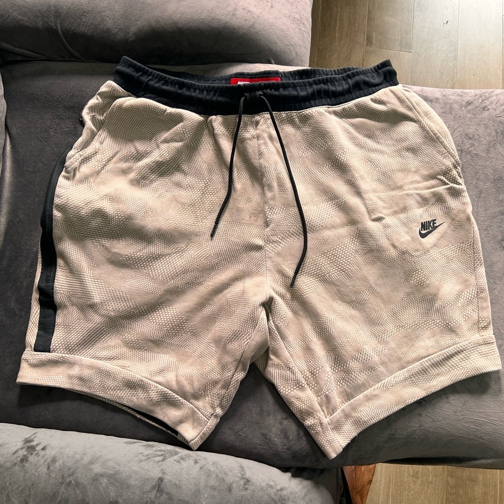Nike Tan and Black Athletic Shorts
